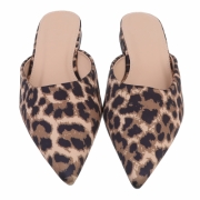 Sandale joase plat - imprimeu leopard dama