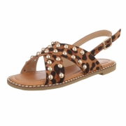 Sandale joase plat - imprimeu leopard dama