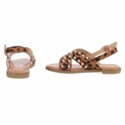 Sandale joase plat - imprimeu leopard dama