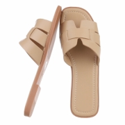 Sandale joase plat - kaki dama