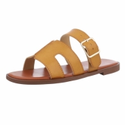 Sandale joase plat - kaki dama