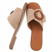 Sandale joase plat - kaki dama