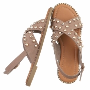 Sandale joase plat - kaki dama