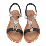 Sandale joase plat - negru dama