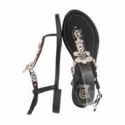 Sandale joase plat - negru dama