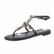 Sandale joase plat - negru dama