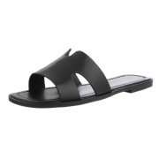 Papuci vara fara toc - negru dama