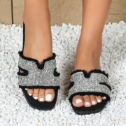 Sandale joase plat - negru dama
