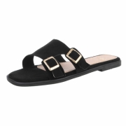 Sandale joase plat - negru dama