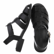 Sandale joase plat - negru dama