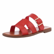 Sandale joase plat - rosu dama