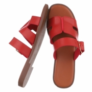 Sandale joase plat - rosu dama