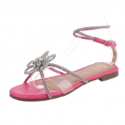 Sandale fara toc cu strasuri - roz fuchsia dama