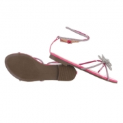 Sandale fara toc cu strasuri - roz fuchsia dama