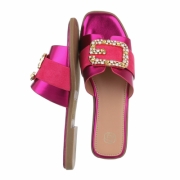 Sandale joase plat - roz fuchsia dama