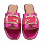 Sandale joase plat - roz fuchsia dama
