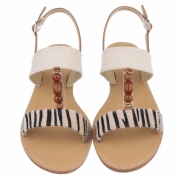 Sandale joase plat - zebra dama