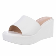 Sandale platforma - alb dama