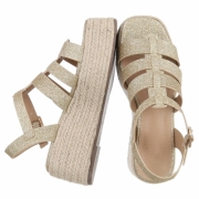Sandale elegante cu platforma - auriu dama