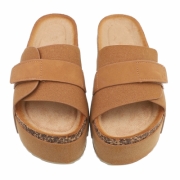 Papuci fashion cu platforma groasa - bej dama