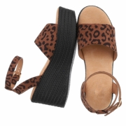 Sandale platforma - imprimeu leopard dama