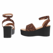 Sandale platforma - imprimeu leopard dama