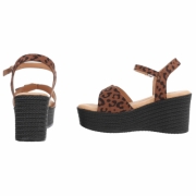 Sandale platforma - imprimeu leopard dama
