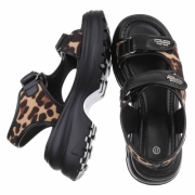 Sandale platforma - imprimeu leopard dama