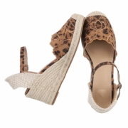 Sandale platforma - imprimeu leopard dama