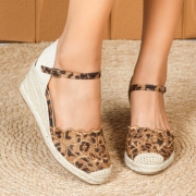 Sandale platforma - imprimeu leopard dama