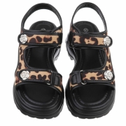Sandale cu talpa groasa - imprimeu leopard dama