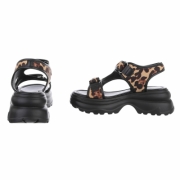 Sandale cu talpa groasa - imprimeu leopard dama