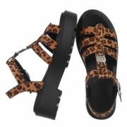 Sandale platforma - imprimeu leopard dama