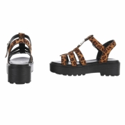 Sandale platforma - imprimeu leopard dama