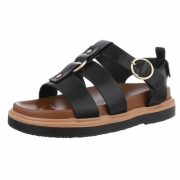 Sandale platforma confortabile - negru dama