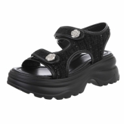 Sandale casual cu platforma - negru dama