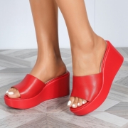 Sandale platforma - rosu dama