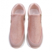 Sneakers cu platforma - culoarea sampaniei dama