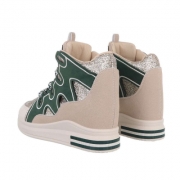 Sneakers cu platforma ascunsa - verde dama
