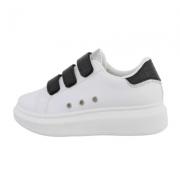 Sneakers cu talpa groasa - alb negru dama