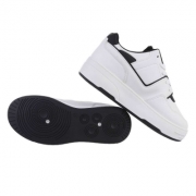 Sneakers talpa groasa - alb negru dama