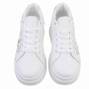 Sneakers fashion cu imprimeu - auriu dama