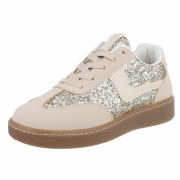 Sneakers cu paiete - bej dama