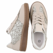 Sneakers cu paiete - bej dama