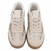 Sneakers cu paiete - bej dama