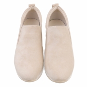 Sneakers fara siret cu talpa groasa - bej dama