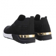 Sneakers cu strasuri - negru dama