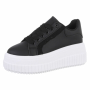 Pantofi sport cu platforma - negru dama