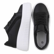 Pantofi sport cu platforma - negru dama