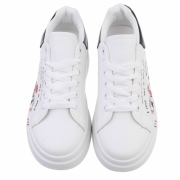 Sneakers fashion cu imprimeu - negru dama